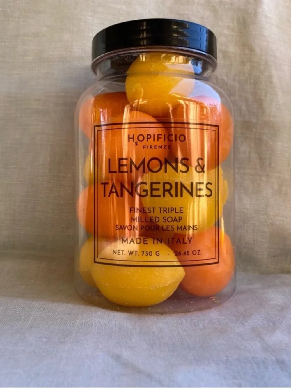 New Hopificio Lemons and Tangerines shaped triple milled hand soap Made in Italy